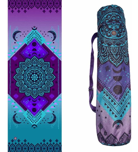 Conjunto Kit Yoga Fases Da Lua - Tapete + Bolsa