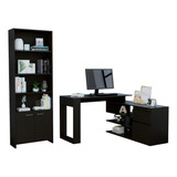 Combo Office 21 Escritorio + Biblioteca - Wengue