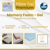 Pillow Top Premium Gel Memory Foam Solteiro 88 X 5 Cm
