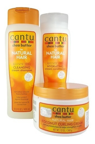 Kit Cantu Hidratante Shampoo + Acondicion + Crema Definidora