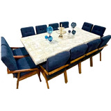 Comedor 12 Sillas Rectangular Base Y Cubierta Onix Premium