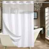 Cortina De Baño Transparente Con Liner Snap-in.