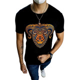 Playera Hombre Artesanal Negra Chivo Alexis Roman