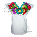 Blusa Bordada Artesanal Girasoles De Zinacantan Chiapas