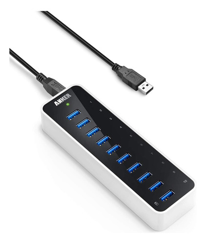 Hub Usb - Anker - 10 Port Usb 3.0 - 9 Port Datos Fuente 5a 