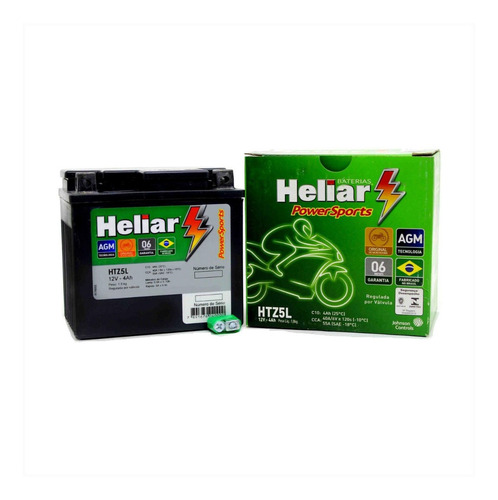 Bateria Heliar Htz5l 12v 4ah Titan Fan Biz Bros Cg125 Ybr125