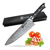 Ddauosg Profesional Damasco Cuchillo De Chef Alto Carbono Ul