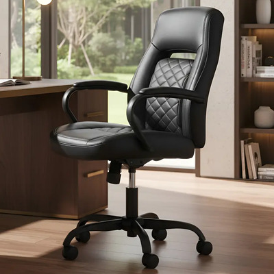 Silla De Oficina Ajustable True Innovations 1517994 Rueditas Color Negro Material del tapizado PU\u002FPVC | Meses sin interés