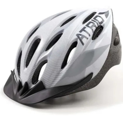 Capacete Ciclismo Adulto G Atrio Mtb 2.0 Br/cinza Com Led Cor Branco/cinza