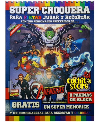 Super Croquera Libro De Pintar Colorear Avengers Vengadores