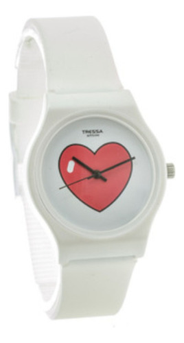 Reloj Tressa Funny 69 Mujer Blanco Silicona Con Corazón