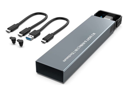 Cofre Ssd M.2 Nvme & Sata 2en1 10gbps Cables Usb-3.1 Y Usb-c