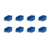 Kit C/8 Gaveteiro Organizador Caixa Bin Nº 3 S/trava Azul