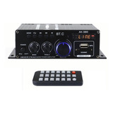 Amplificador Áudio Bluetooth Receiver 400w Fm Usb Karaokê