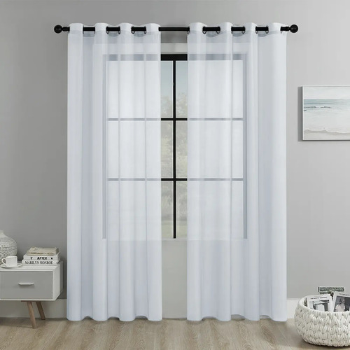 Cortina Delgada Semitransparente 132x210cm 1 Panel Color ..