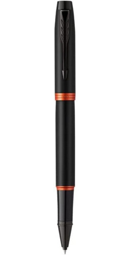 Pluma Rollerball Parker Vibrant Rings Naranja Con Negro