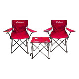 Set 2 Sillon Director Camping+ Mesa Todo Plegable En Bolso 