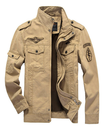 Chaqueta Militar Bomber For Hombre Abrigo Mezclilla Cálido.