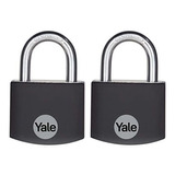 Candado Pequeño De Aluminio Cubierto Yale Con 3 Llaves Igua Color Negro