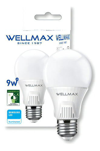 Ampolleta Led Wellmax 9w L/f Con Sensor Crepuscular Color De La Luz Luz Fria