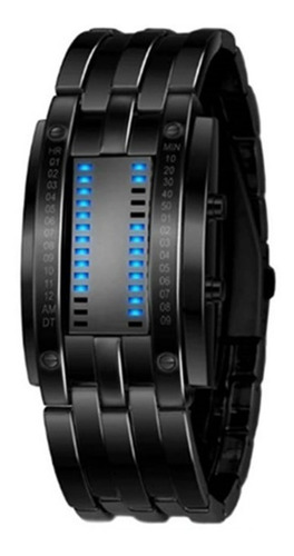 Reloj Led Binario Digital Hombre Mujer Acero Inoxidable