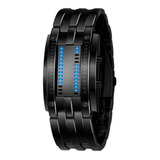 Reloj Led Binario Digital Hombre Mujer Acero Inoxidable