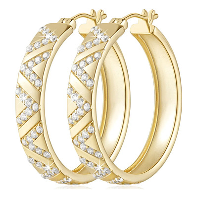 Arracadas Zirconias Huggies Aretes De Oro 14k 30mm Fina Joyeria Arracadas De Oro Grandes Gruesas Regalos San Valentin Aniversario Para Mujer Mama | Envío gratis