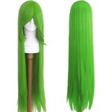 Peruca Verde Limão Lisa Longa 100cm Anime Cosplay Wig