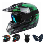 Casco Para Motocicleta Todoterreno Abatible Dot + Regalo