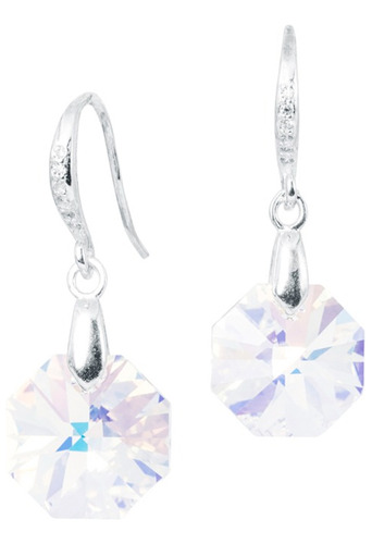 Joyas Aros Corazón Blanco Plata 925 Con Cristales Swarovksi®