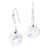 Joyas Aros Corazón Blanco Plata 925 Con Cristales Swarovksi®