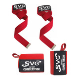 Pack Straps Fuerza Levantamiento + Muñequeras Elasticas Svg