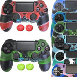 Capa Case Silicone Controle Ps4 Capinha Protetora + Grips Ko