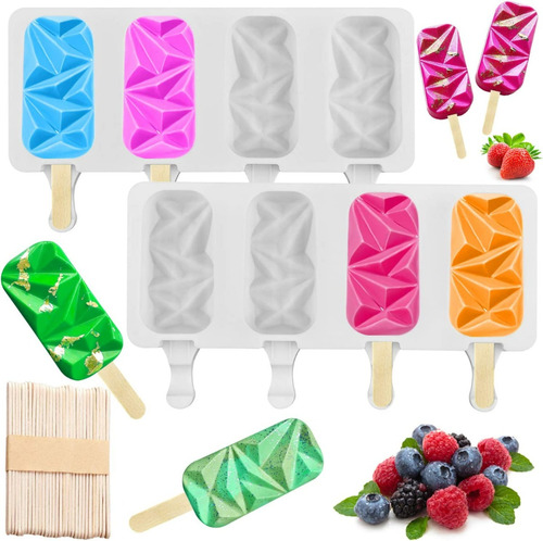 X2 Moldes De Silicona Para Helados Molde Paletas Helado 499