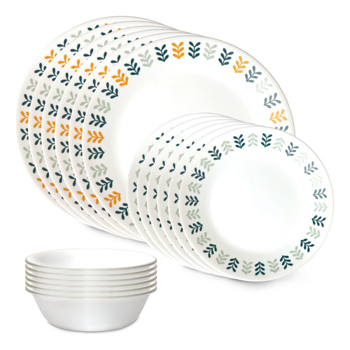 Corelle Vitrelle - Juego De Vajilla De Vidrio De 18 Piezas, 