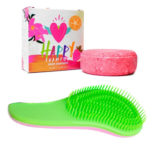 Shampoo En Barra Orgánico Hidratante + Cepillo Antifrizz Cvl
