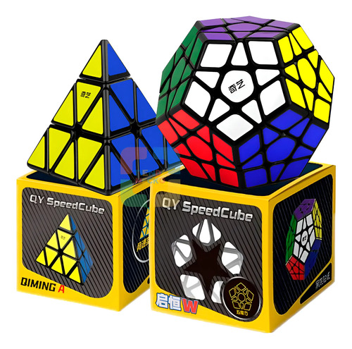 Paquete Cubo Megaminx 3x3 Y Pyraminx Qiyi Original Lubricado | Envío gratis