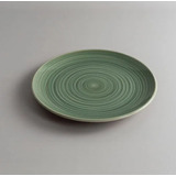 Plato Playo De Entrada 24 Cm Emerald Porcelana Color Verde