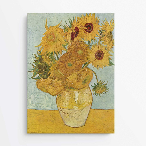 Girasoles De Van Gogh - Cuadro En Lienzo De 48x60cm  