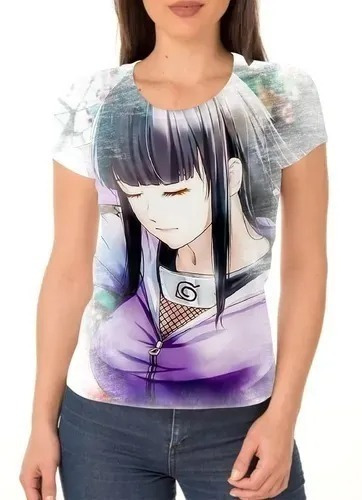 Camiseta Camisa Feminina Babylook Naruto Hinata Boruto Hd 9