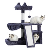 Torre Con Condominio Y Tablas Para Rascar Gatos En Gris