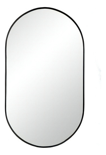 Espejo Ovalado Marco Negro 60x90 Cm Tic Tac Black Reflejar
