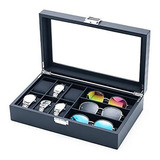 Mq Watch Box Eyeglass Sunglass Organizer With Glass Top For