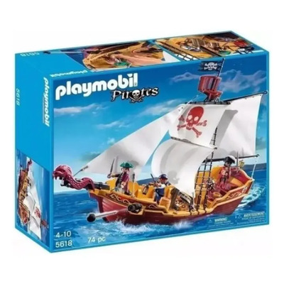 Playmobil Barco Pirata 74 Piezas Mod. 5618 Color Surtido