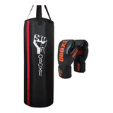 Saco De Boxeo Tula Profesional Mma 120m X 34 + Guantes Pro