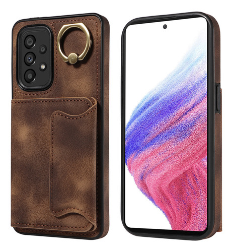 Funda Tipo Cartera De Piel Ranurada Para Samsung