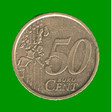 Moneda De España 50 Centavos De Euro, Año 2000, Estado Usada