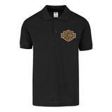 Playera Polo Harley Davidson Bordada, 100% Algodón E02