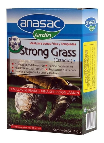 Semillas Grama Cesped Canchas, Jardin 500gr Anasac Strong