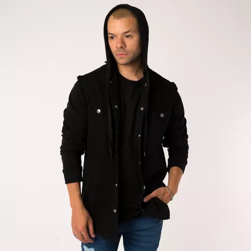 Campera Jean Hombre Farenheite By Mockba Marcus Negra